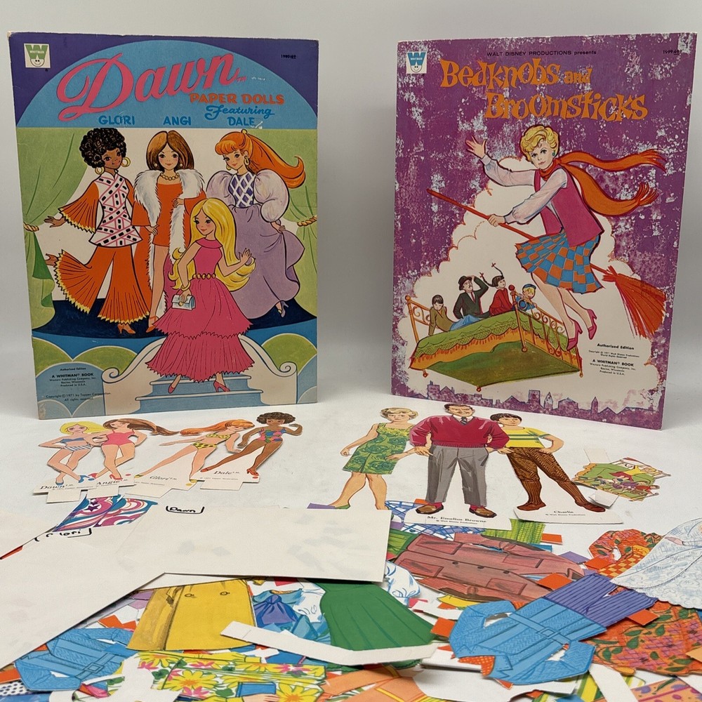 Vintage Dawn Paper Dolls & Bedknobs & Broomsticks Paper Dolls Lot!