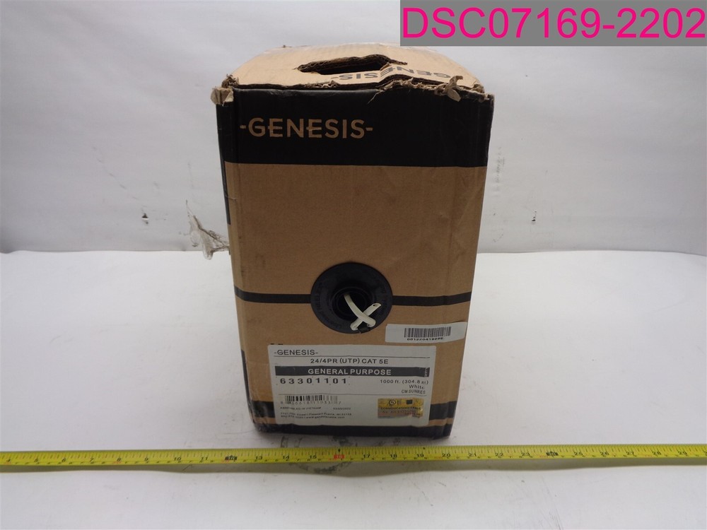 Genesis 63301101 General Purpose White Cable 24/4PR (UTP) CAT 5E