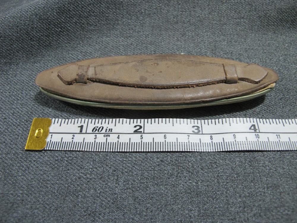 Antique lift up handle genuine leather nails buffer