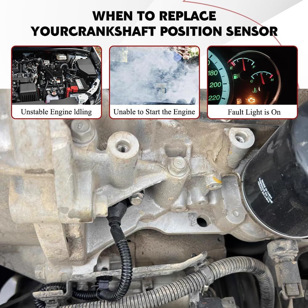 12596851 Premium Engine Crankshaft Position Sensor Compatible with Chevry...