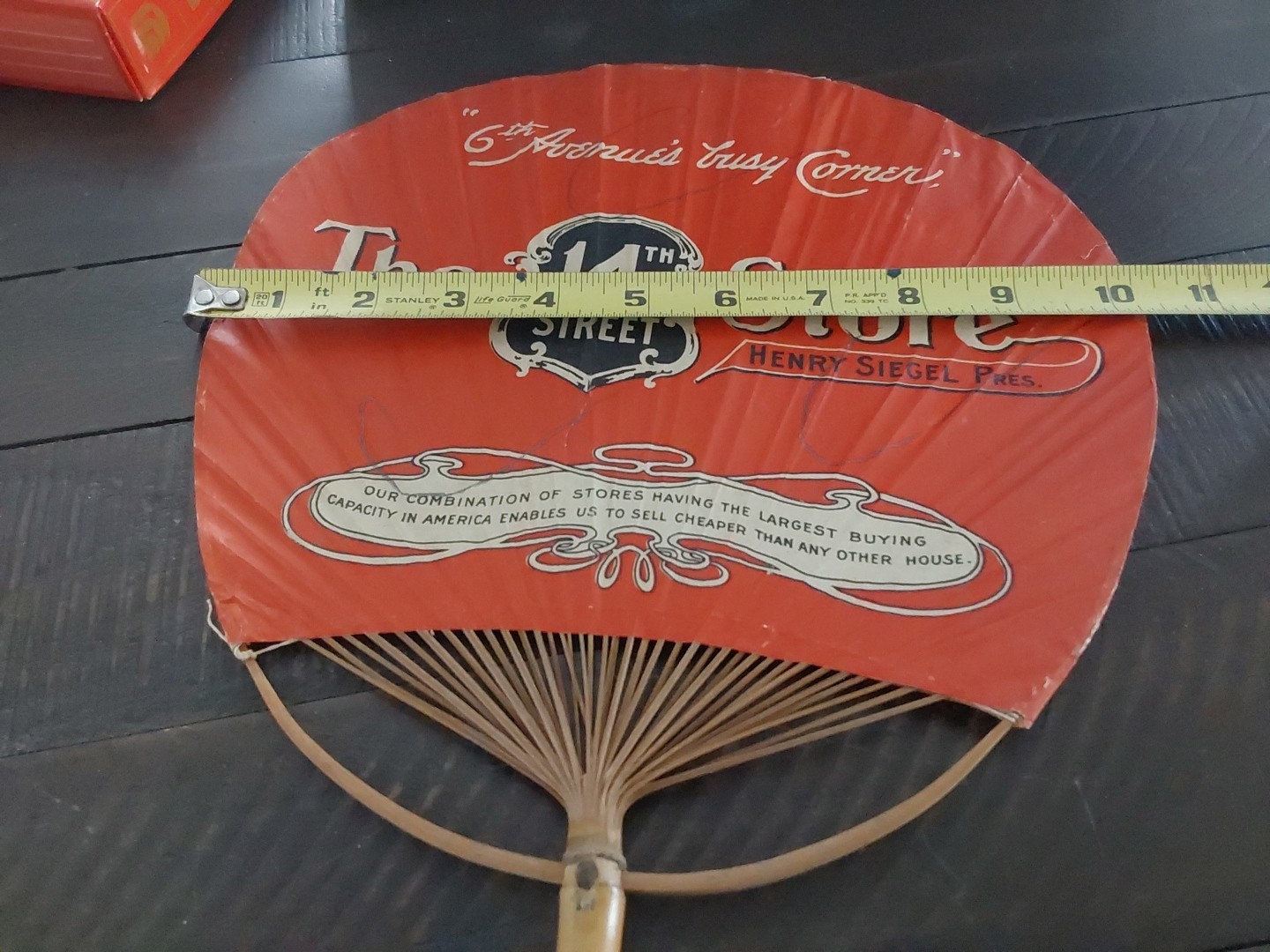 Henry Siegel 14th Street Store New York Advertising Hand Fan