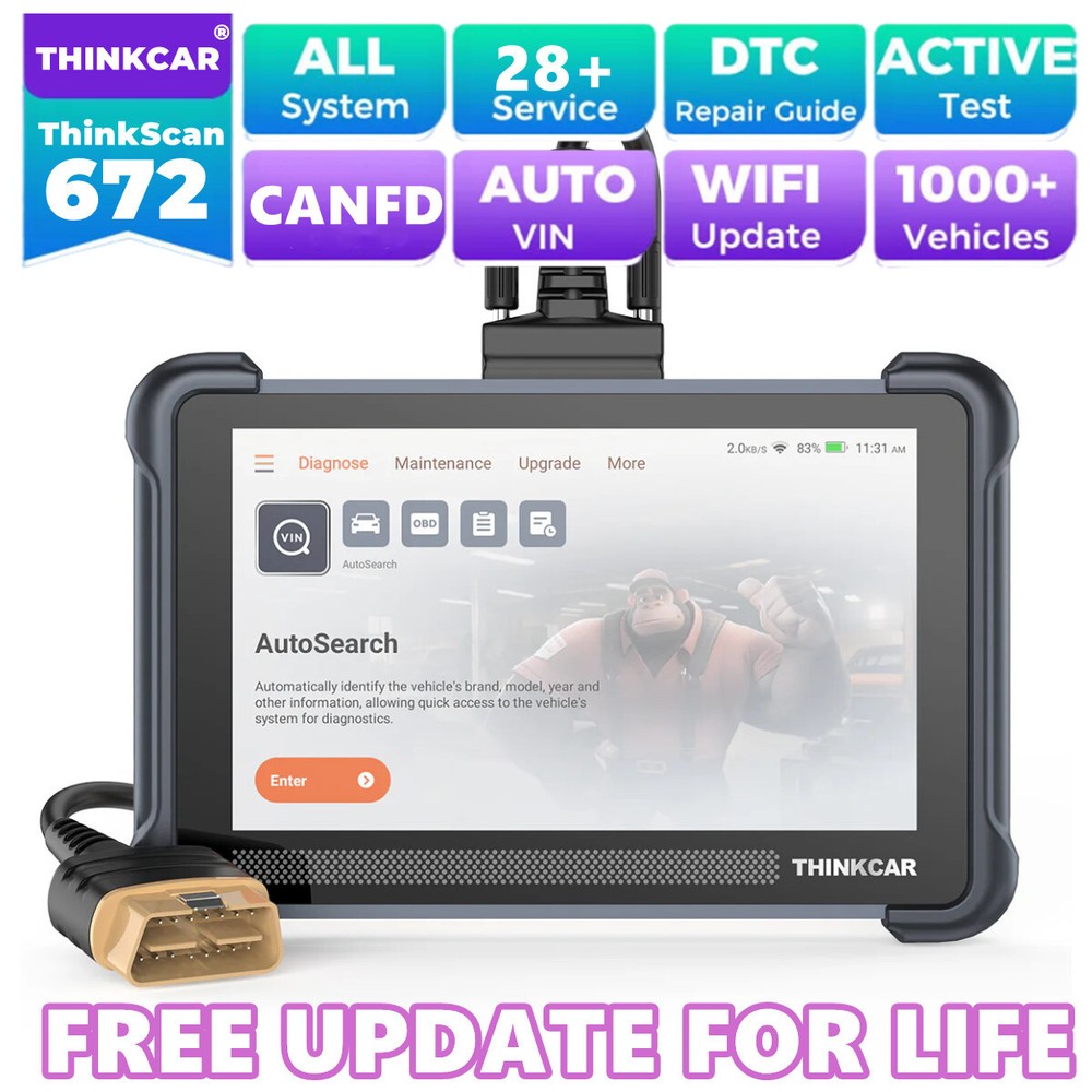 ThinkScan 672 OBD2 Full System Bidirectional Car Diagnostic Scanner Tool CANFD