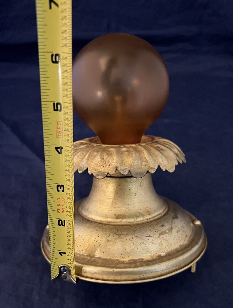 Pair Antique Brass Flush Mount nice Finish Rewired 60D