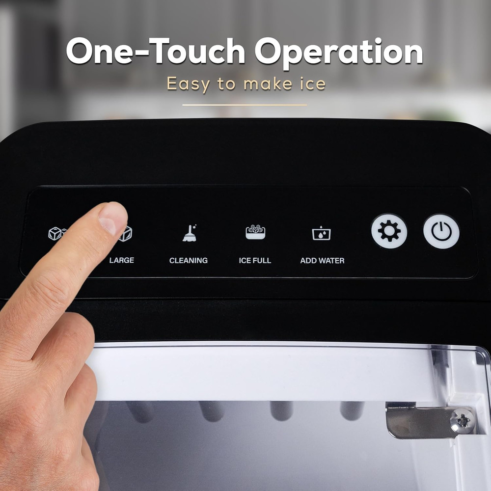 Premium Self-Cleaning Countertop Ice Maker Machine, Handled Portable Ice Maker,