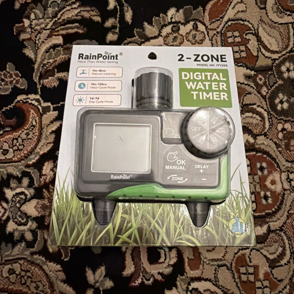 Rainpoint 2-Zone Digital Sprinkler Timer Hose Water Timer , MODEL #ITV201P