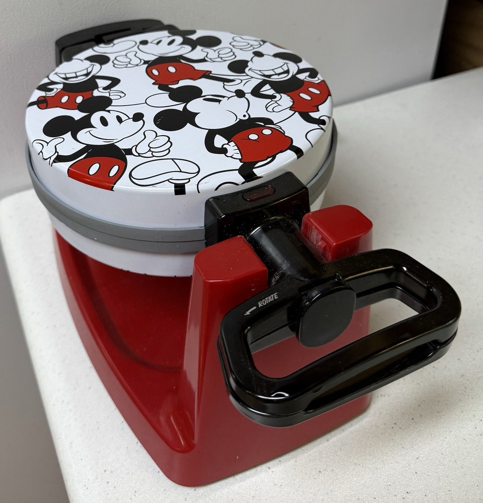 Mickey Mouse Rotating Bubble Waffle Maker, Single Flip Waffle Iron