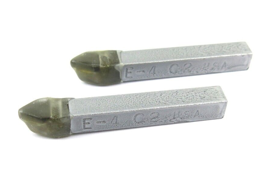 2pcs ACT E-4 C2 Grade Carbide Brazed Lathe Tool Bits 60° Point 1/4" Shank