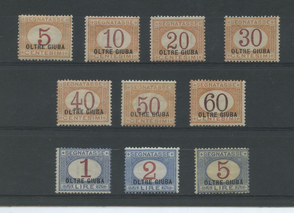 COLONIES BEYOND JUBA 1925 TAXES 10V. 2 * CENTERED