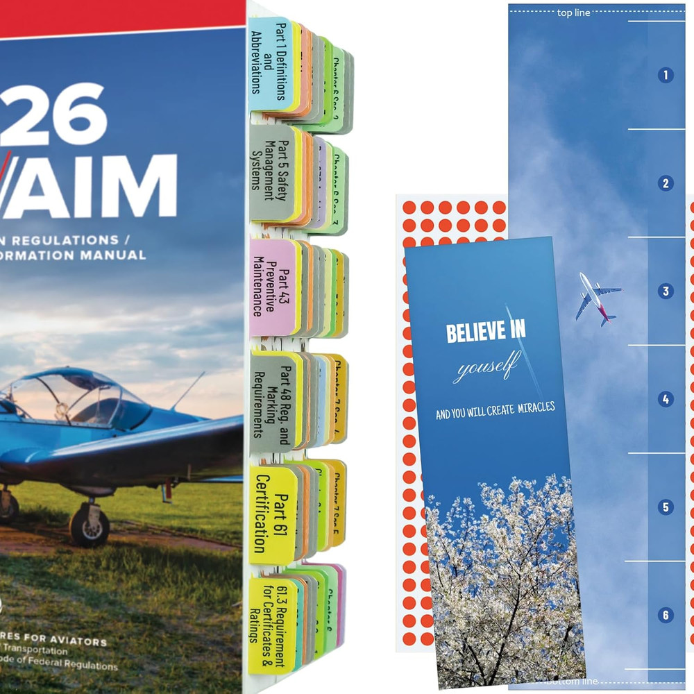 FAR/AIM 2026 Index Tabs for Private Pilot Color-Code & Laminated Book Tabs