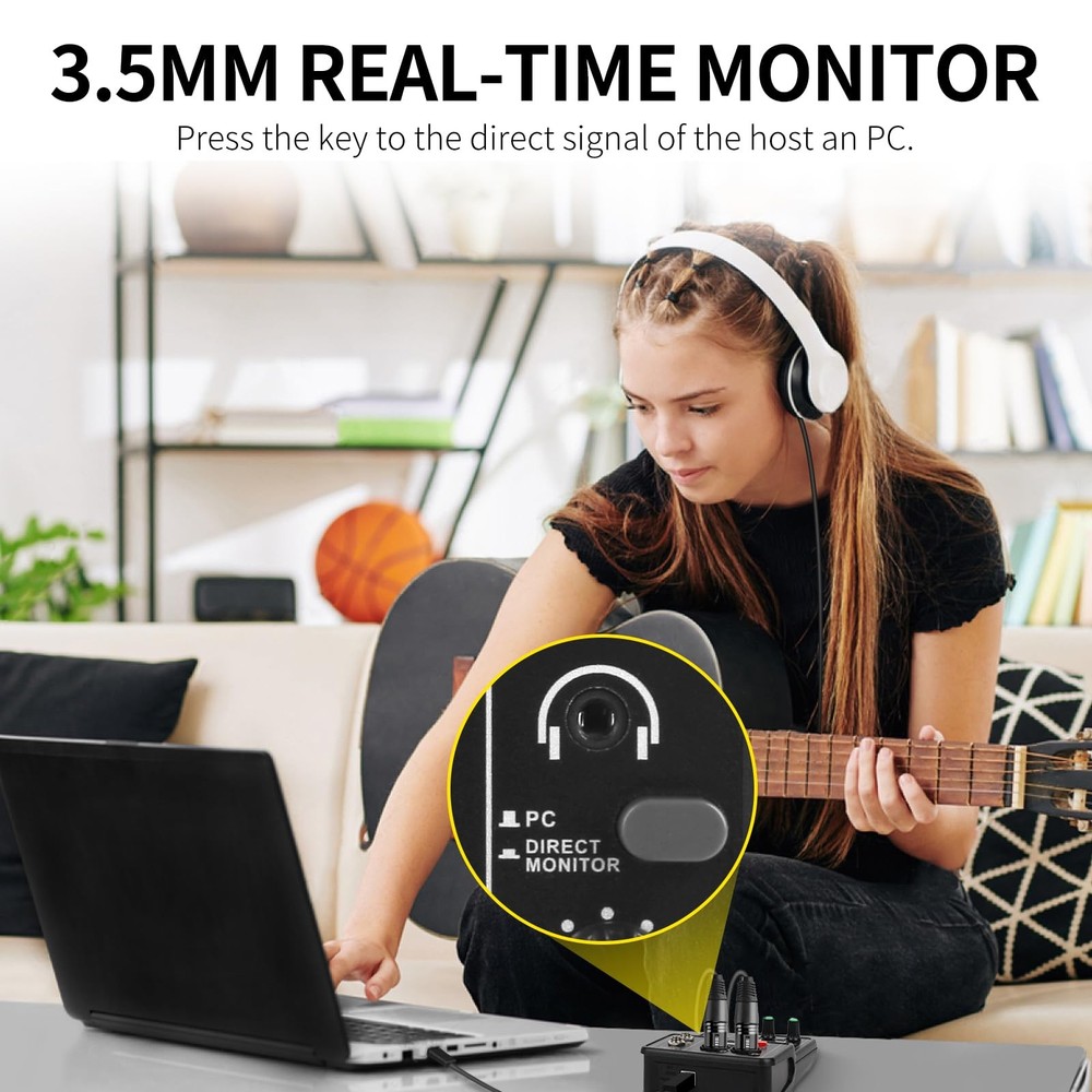 USB Audio Interface for PC,Interface for Recording Music Computer Recording A...