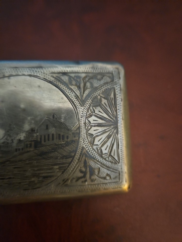 Antique Russian Sterling Silver Cigarette Case Sapiro