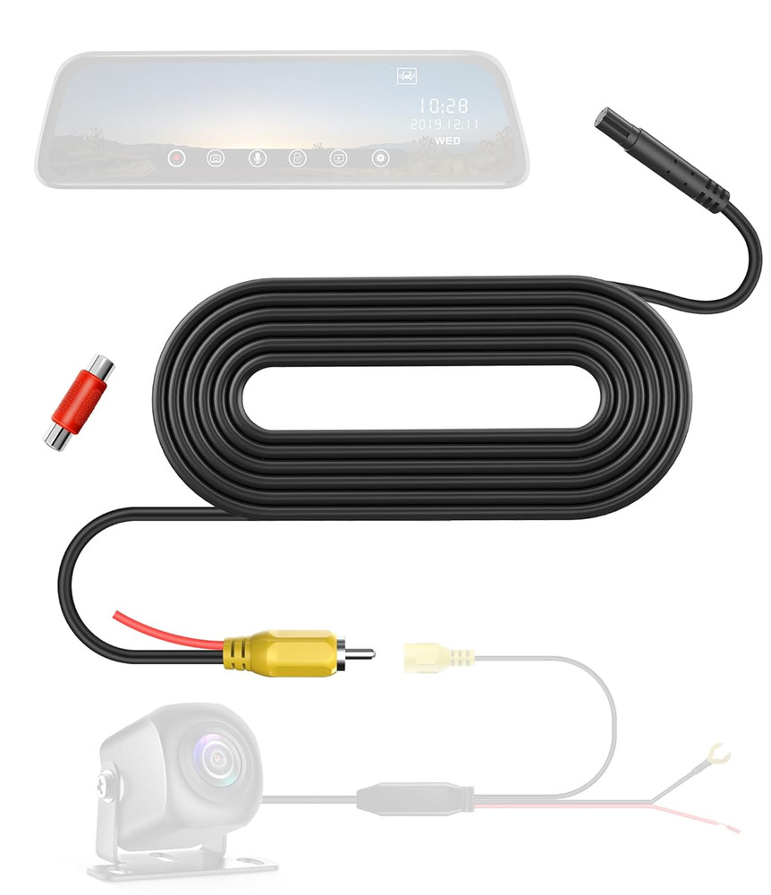 RCA Plug to 4PIN Adapter Cable, 4 Ft Thicker Connector Backup Camera to Dash Cam