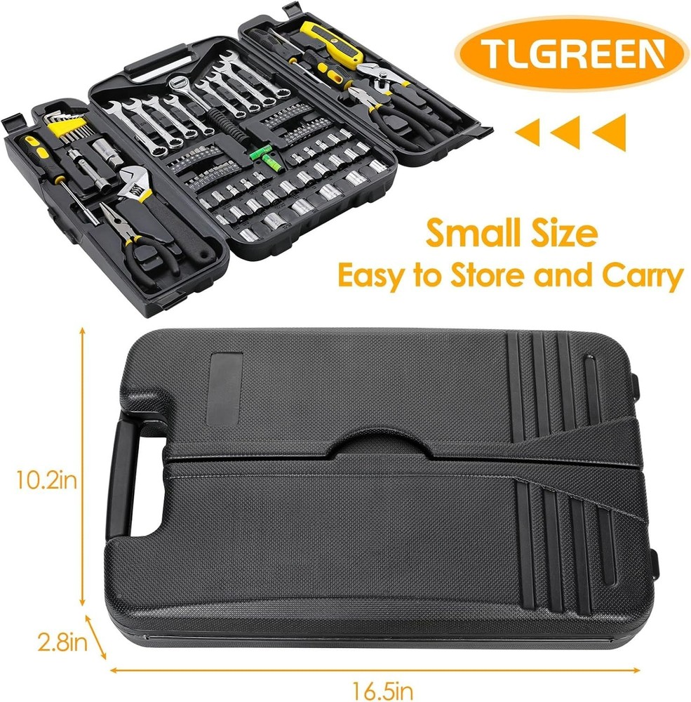 95 Piece Tool Set, Tool Kit, Mechanics Tool Set, Portable Toolbox with Adjust...