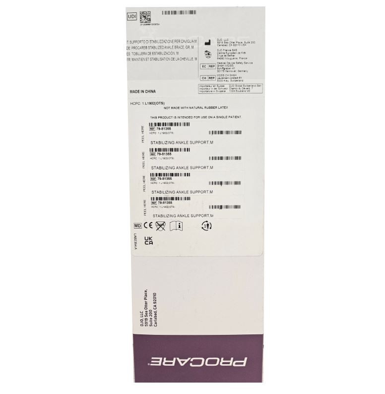 *1-Pack* Procare Stabilizing Ankle Support Hook & Loop Closure Medium 79-81355