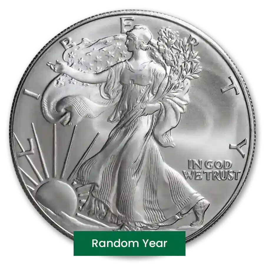 Tube of 20 - 1 oz Silver Eagle Coin BU - Random Year - US Mint Silver