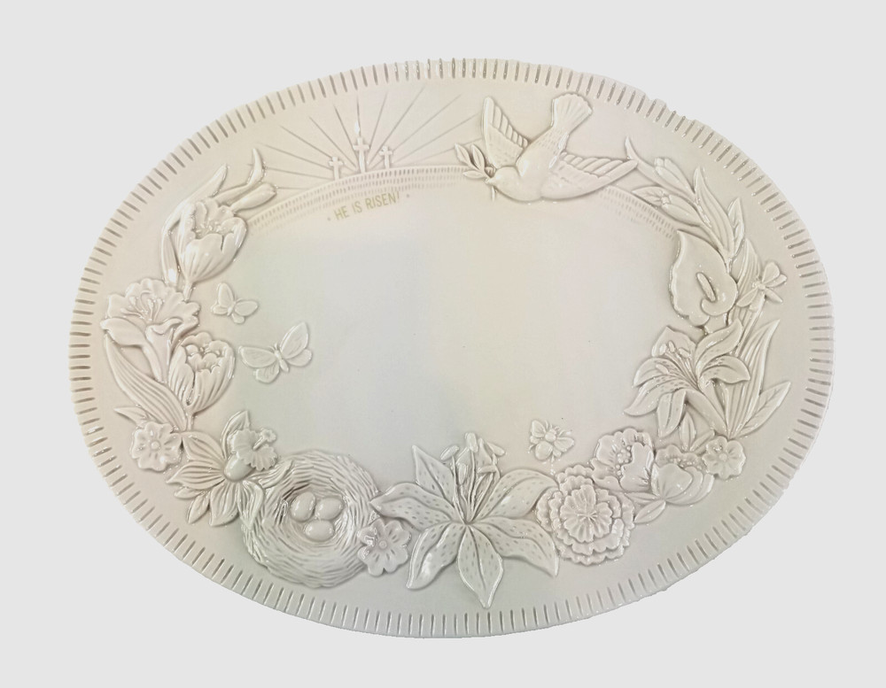 Demdaco Spring Serving Platter "He Is Risen" 17x13"