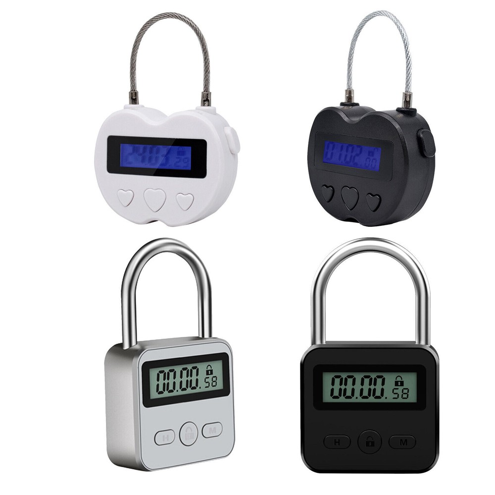USB Rechargeable Smart Time Lock LCD Display Time Lock Temporary Timer Padlock*