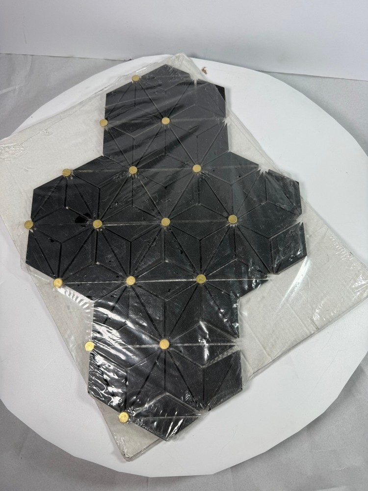 3D Wall Panel Tiles Black Geometric Basalt Nova Noir Set Modular