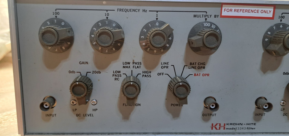 Krohn-Hite model 3343 Dual Channel, Solid State Variable Electronic Filter