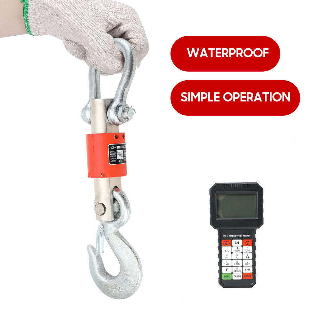 10T Wireless Digital Electronic Hanging Crane Scale Remote Control Crane Scale