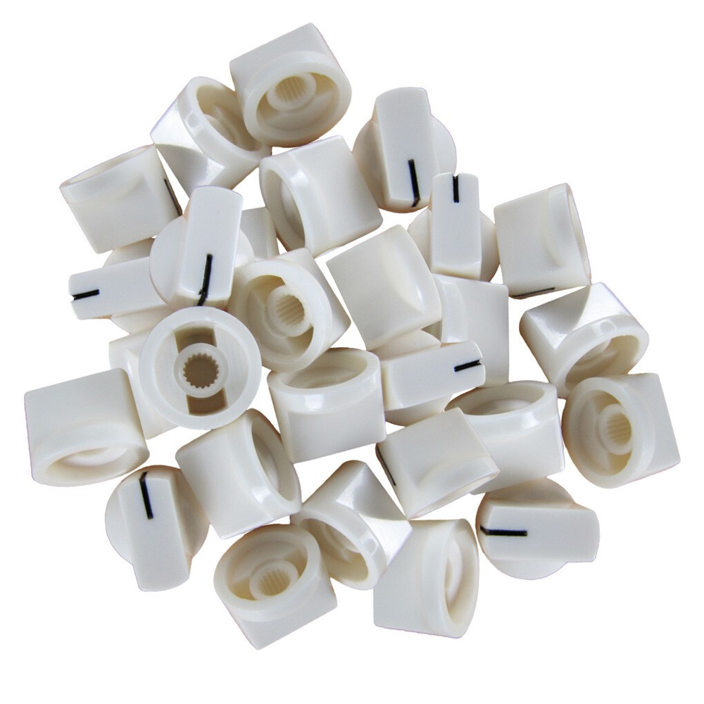 24PCS Plastic Guitar Amplifier Amp Knobs Effect Pedal Pointer Knobs Parts White