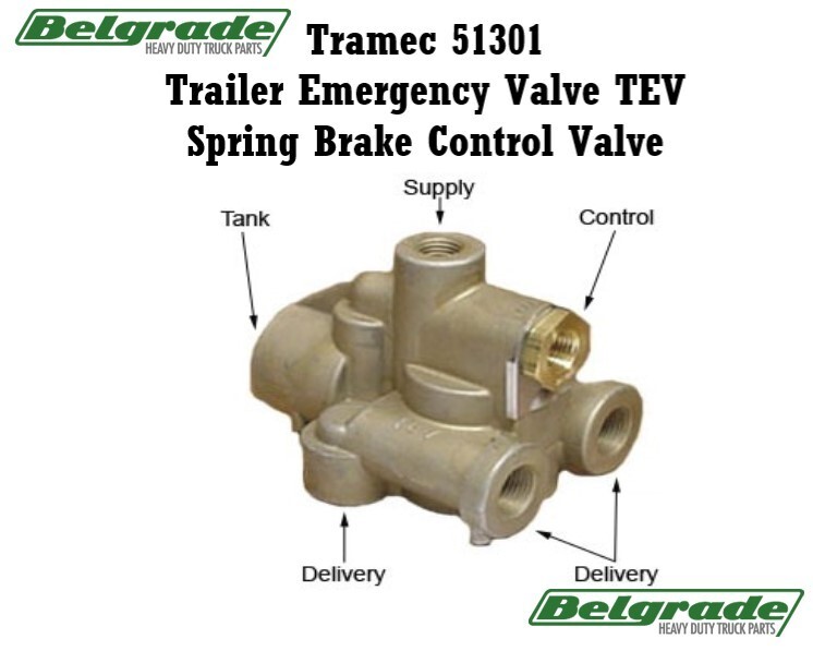 Tramec 51301 Trailer Emergency Valve TEV Spring Brake Control Valve Genuine