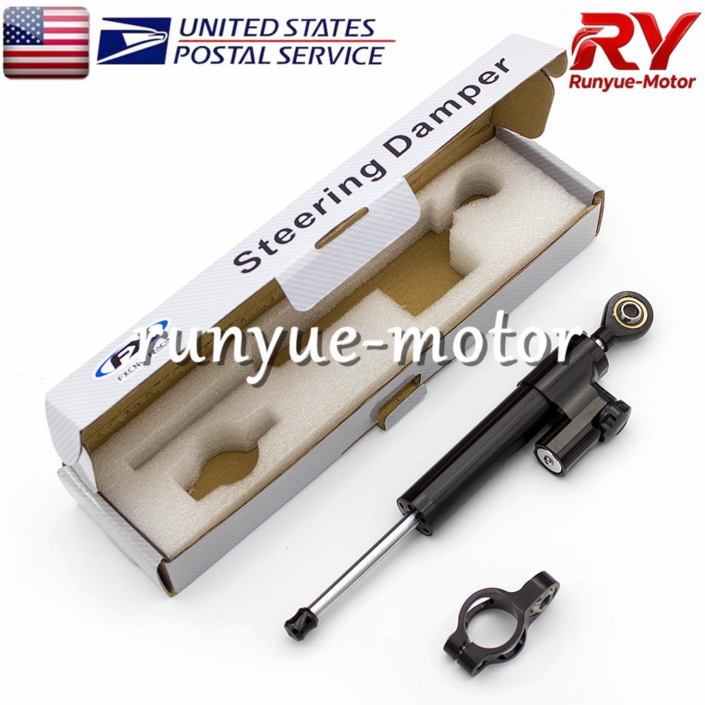 255mm Adjustable Motorcycle Steering Damper Stabilizer Linear Control Universal