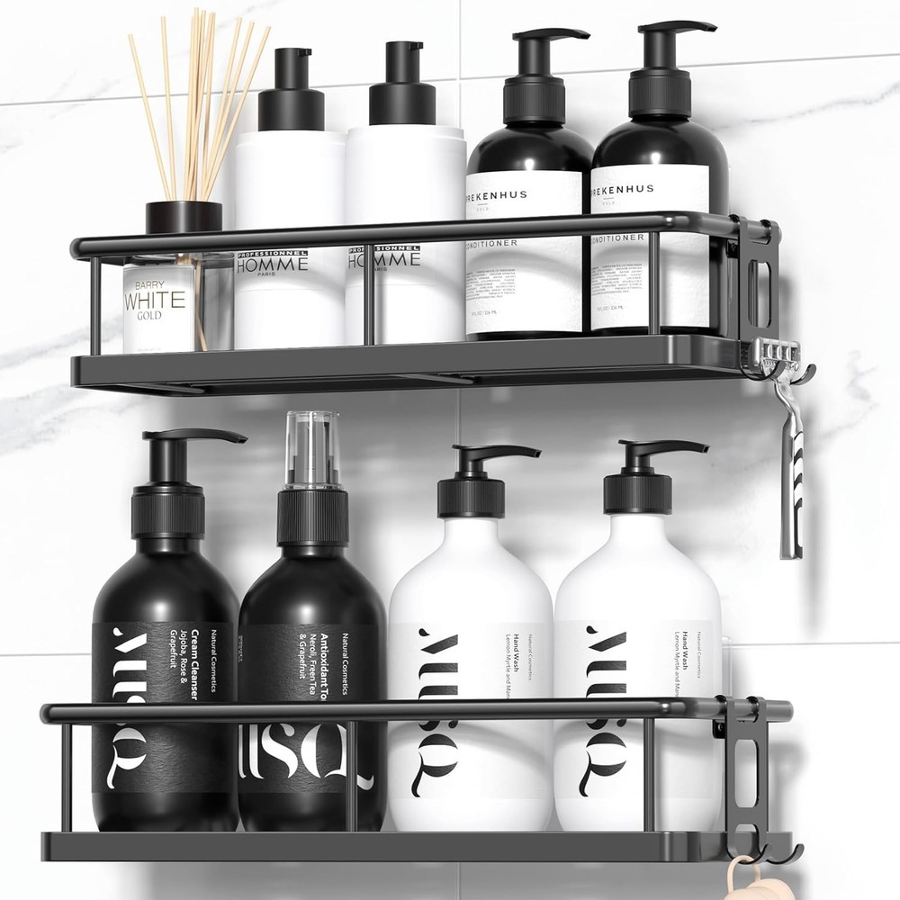 YASONIC Adhesive Shower Caddy Rustproof Black