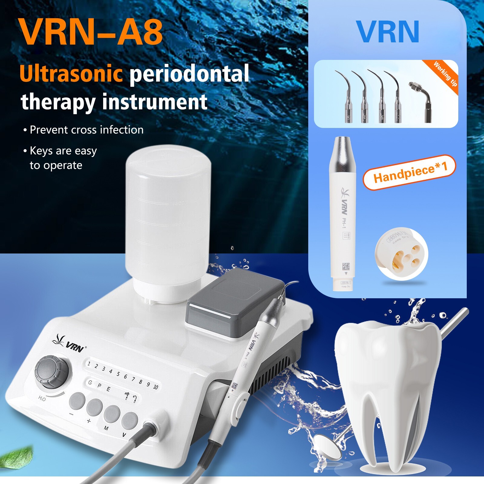 LED Dental Ultrasonic Piezo Scaler Handpiece Bottles Fit EMS Cavitron Woodpecker
