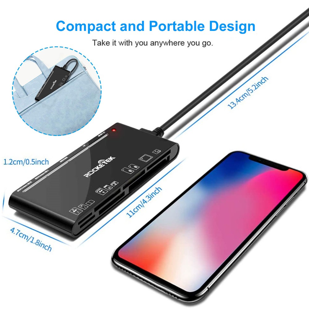 7-IN-1 USB 3.0 Memory Card Reader High-Speed Adapter for Micro SD SDXC CF SDHC