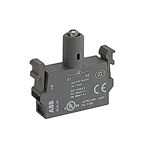 MLBL-01W, ABB, LED block is: - White - Illuminated - Front mounting - 24 V