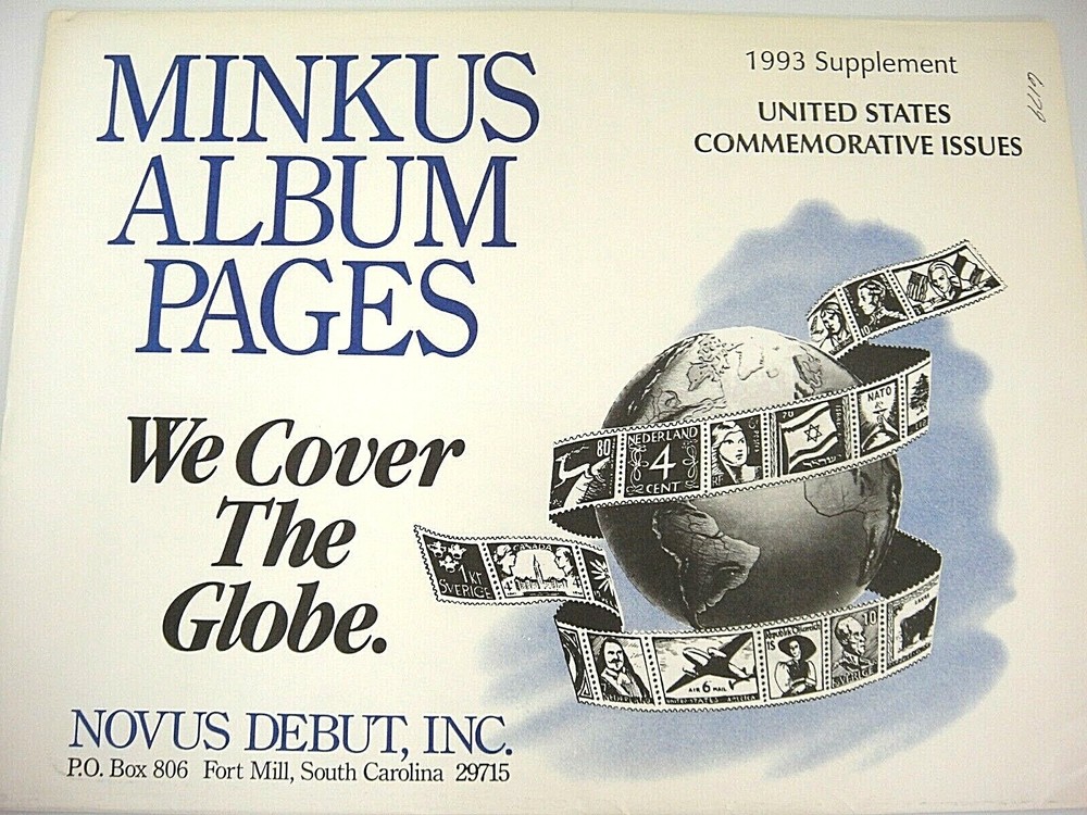 Minkus 1993 United States Commemorative Issues Stamp Album Supplement NOS