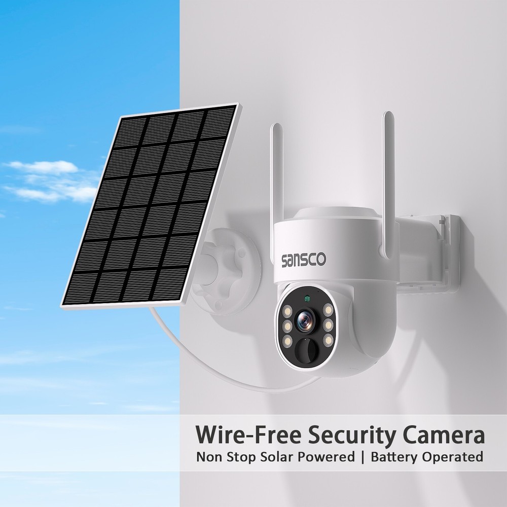 8CH Wireless Solar Powered CCTV Security System 4MP WiFi Audio PTZ Camera