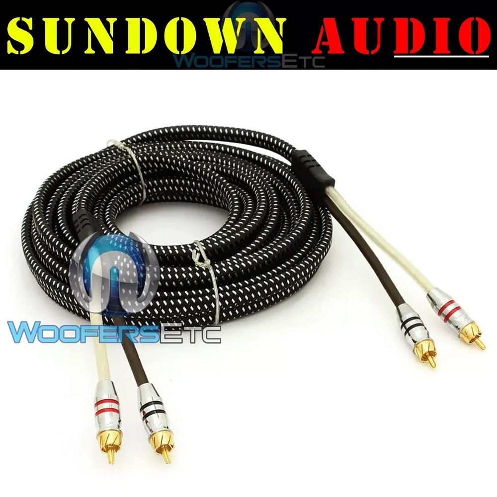 SUNDOWN AUDIO 20FT SAZ 2CHANNEL SOLID 100% OFC COPPER TWISTED RCA AMPLIFIER WIRE