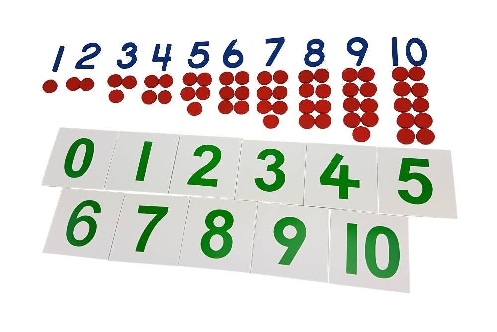 Numerals & Counters - MONTESSORI MATH MATERIALS