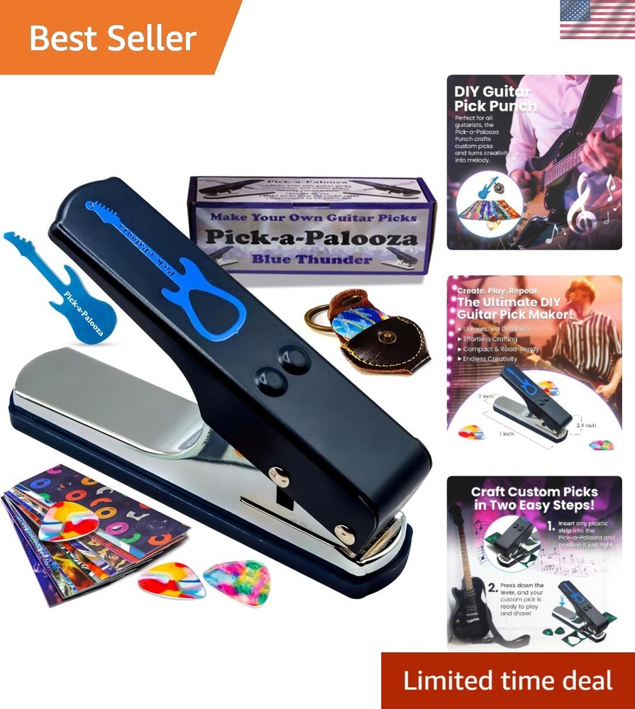 Guitar Pick Maker Kit with Key Chain & Artwork Strips - Create Unique Picks