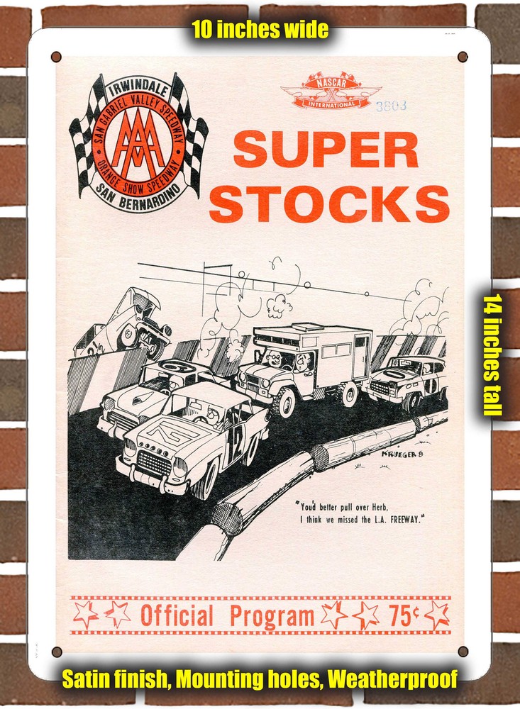 Metal Sign - 1971 San Gabriel Valley Speedway Racing Program - 10x14 inches