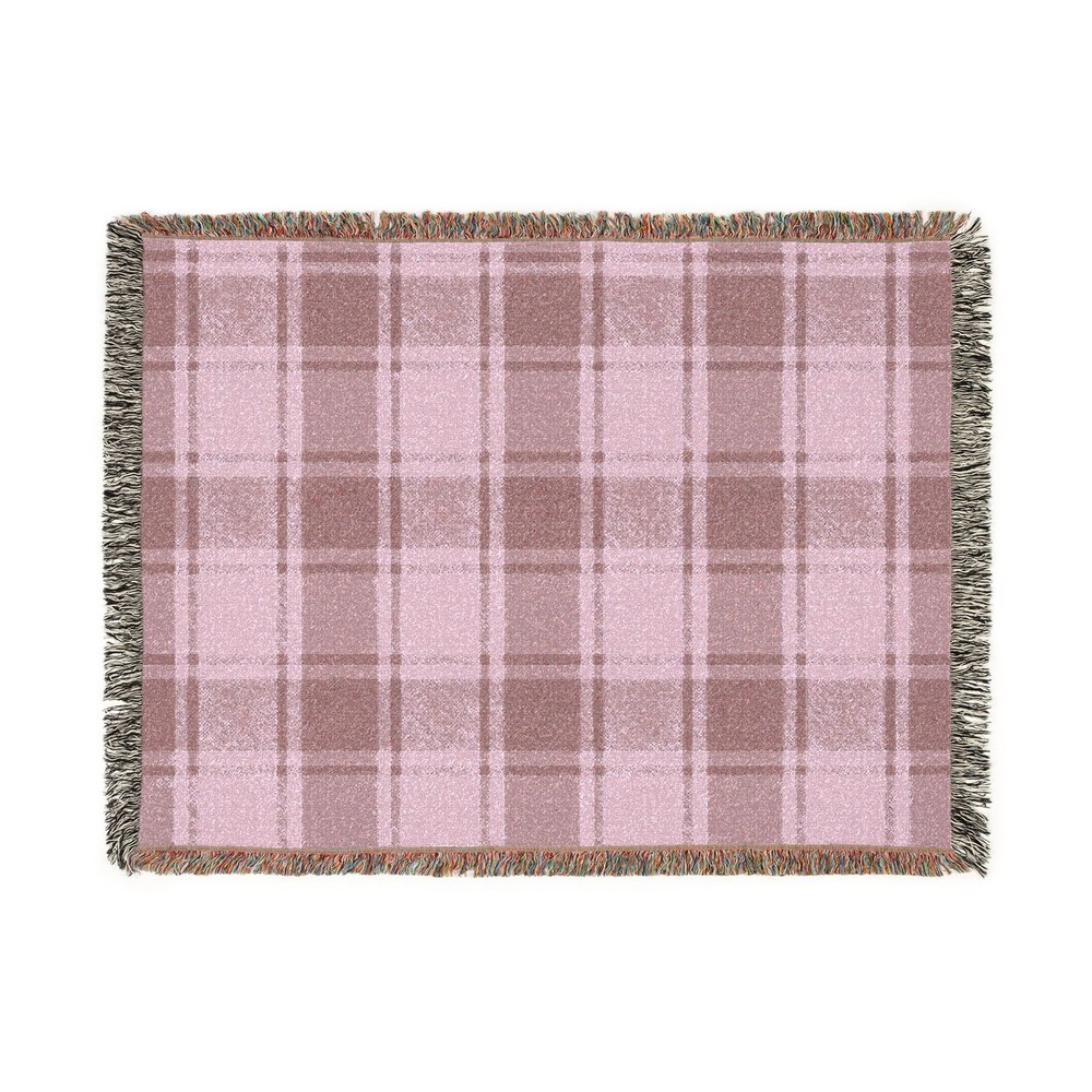 Plaid Pattern Woven Blanket | Pink or Green Check Throw