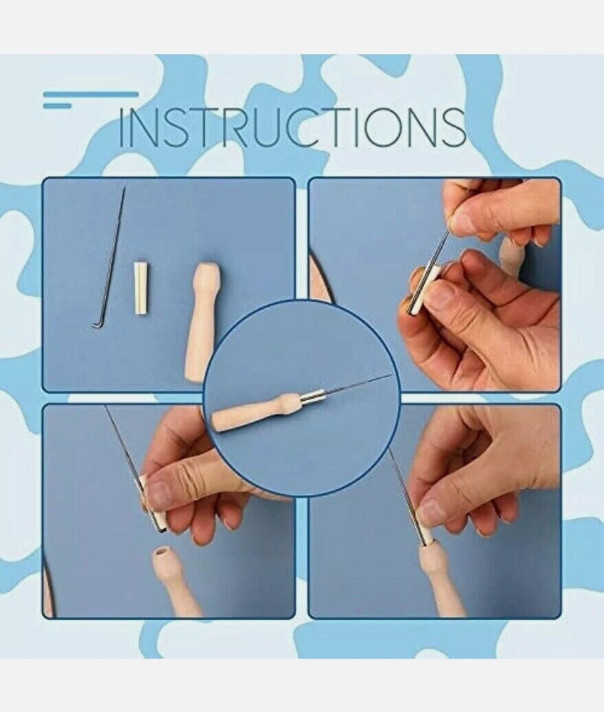 Professional Needles Wool Felting Tools kit with 3 Wool Samples