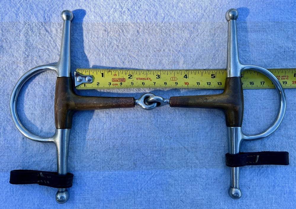 Used Full Cheek Snaffle Bit, Copper mouthpiece