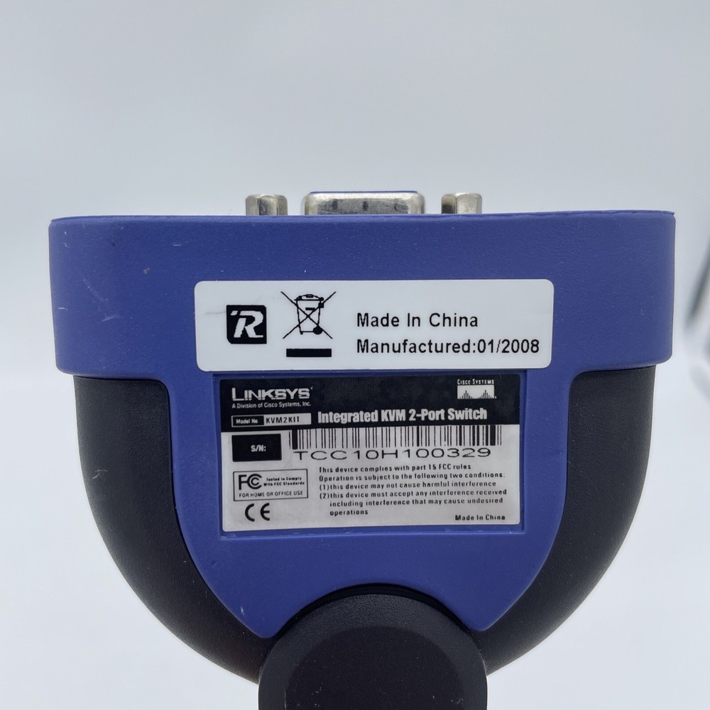 LINKSYS KVM2KIT ProCONNECT INTEGRATED KVM 2-PORT SWITCH CABLE