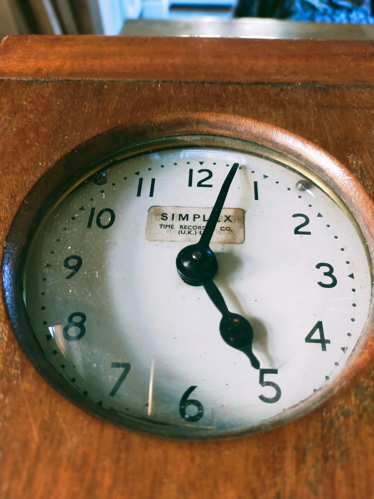 Unusual 1960's Simplex Electric Time Recorder Clock