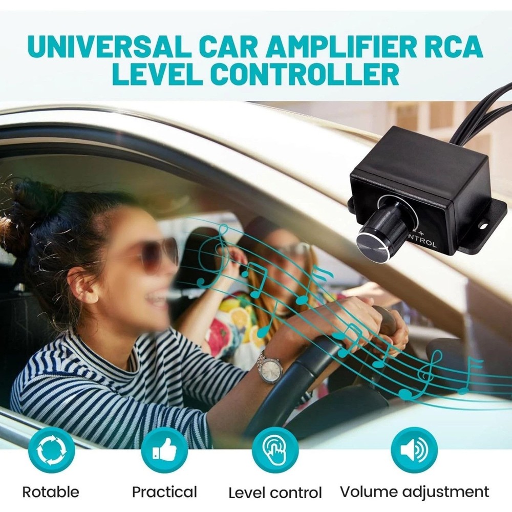 Car Audio Remote Bass Knob RCA Level Controller for Subwoofer Volume Control