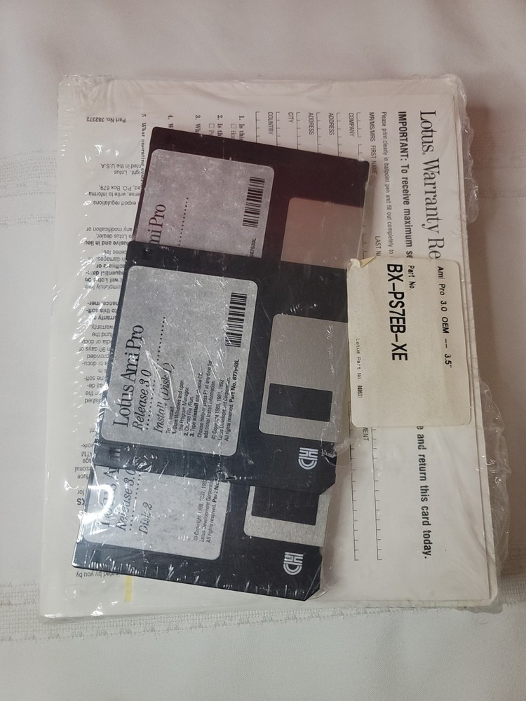 SEALED Lotus Ami Pro For Windows Release 3.0 With User's Guide