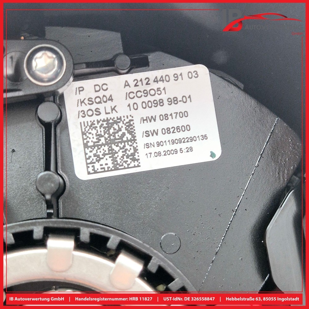 Steering Column Switch Combination Switch A2124409103 MERCEDES E-CLASS COUPE ...