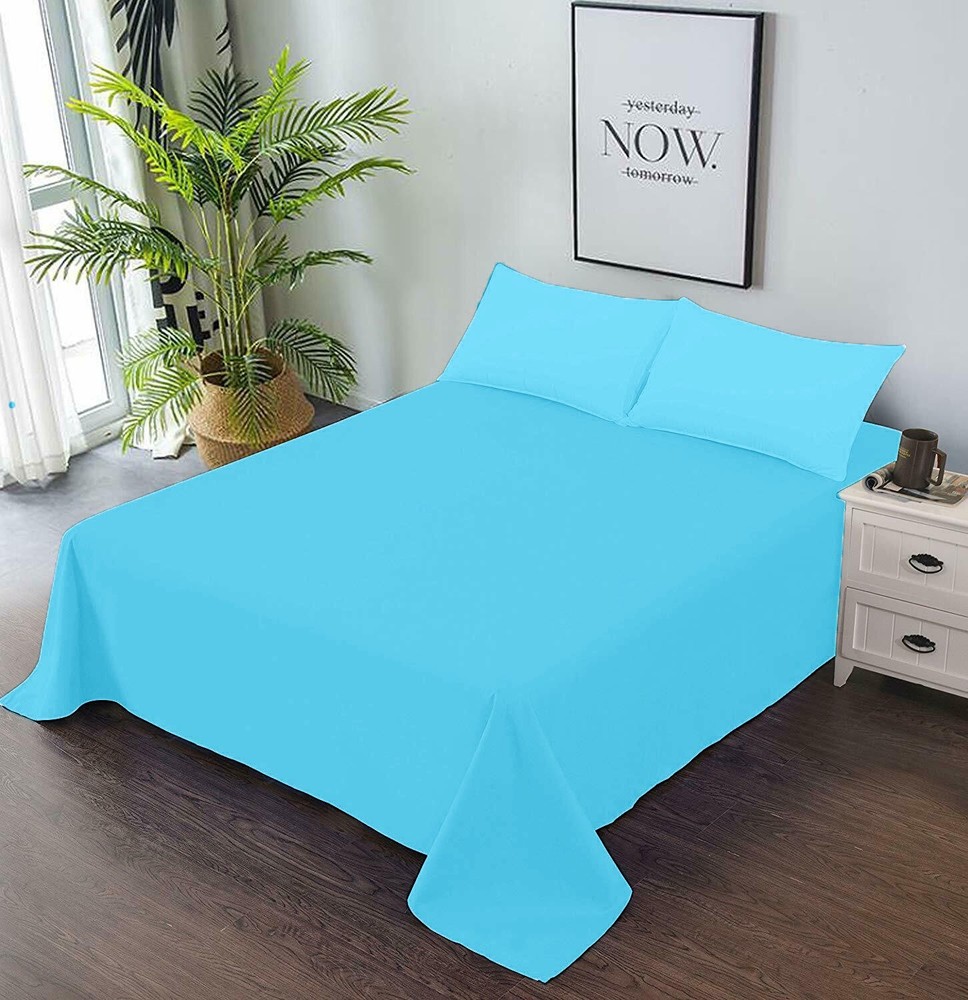 Lovely Solid Aqua Blue Bedding Collection 1000/1200 TC 100% Cotton