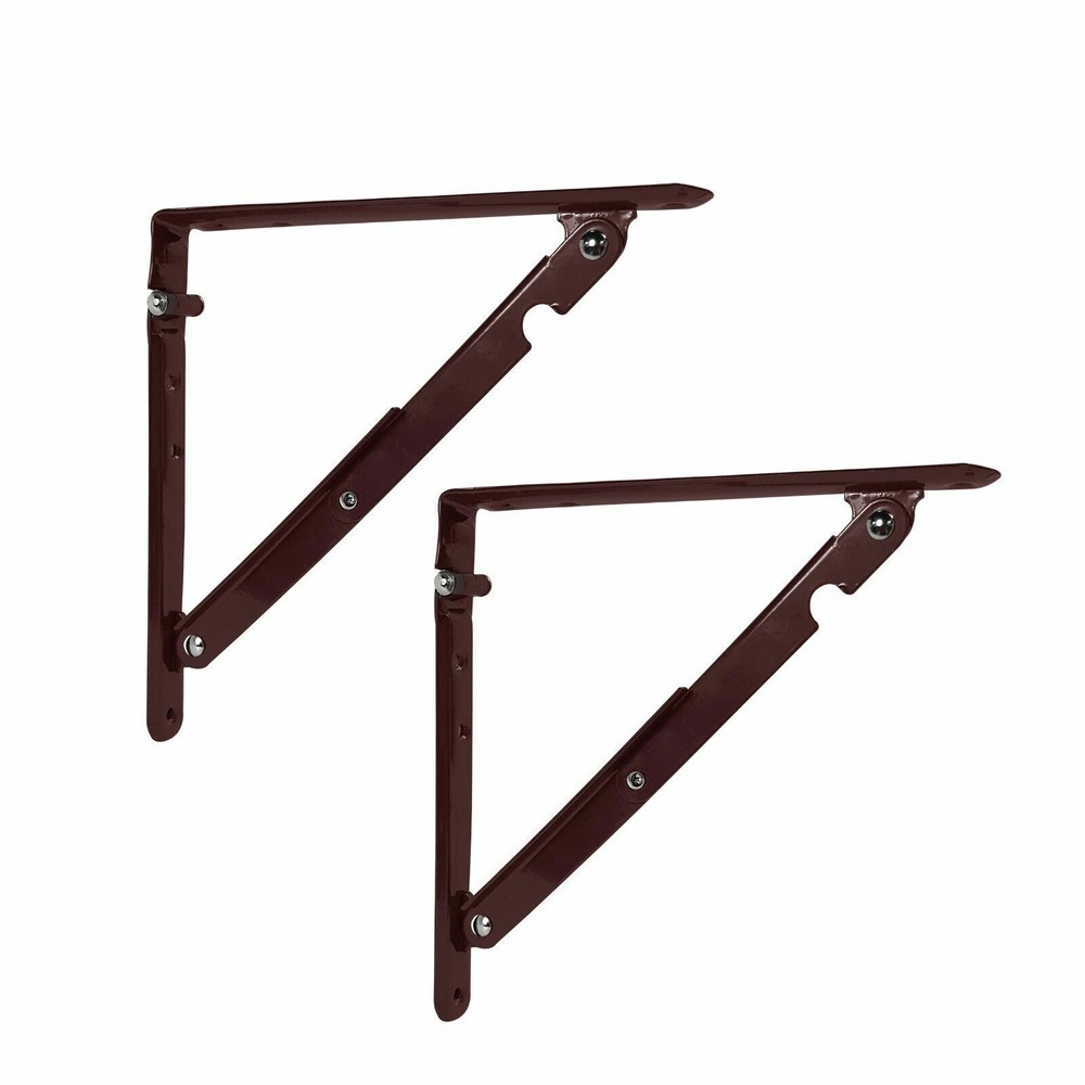 2 PACK RV Folding Shelf Bracket Brown Shelving/Shelf Hardware Camper