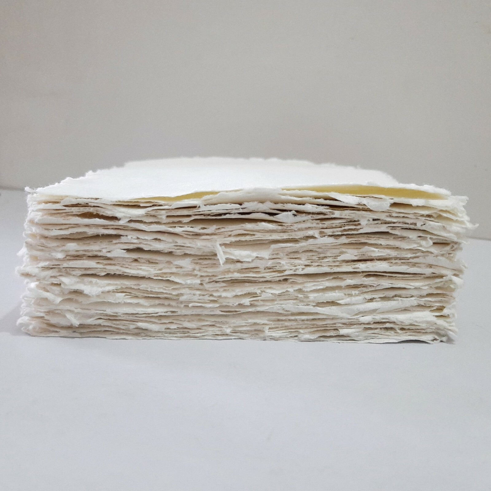 Handmade Paper -100 sheets - All Sizes - WHITE - Deckle Edge - Acid Free Natural