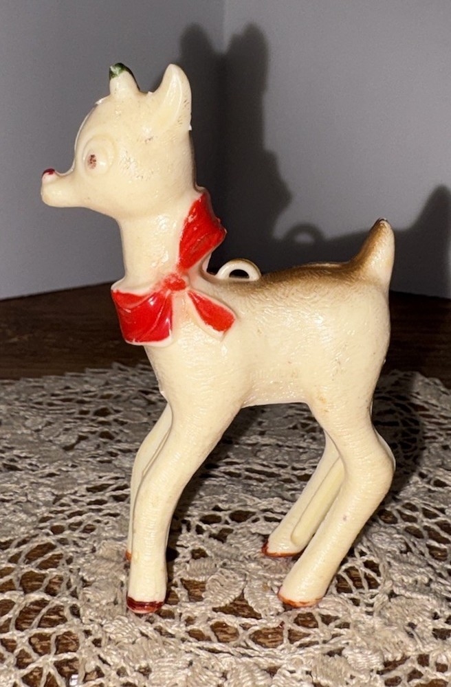 Vintage Hard Plastic Rudolph Ornament