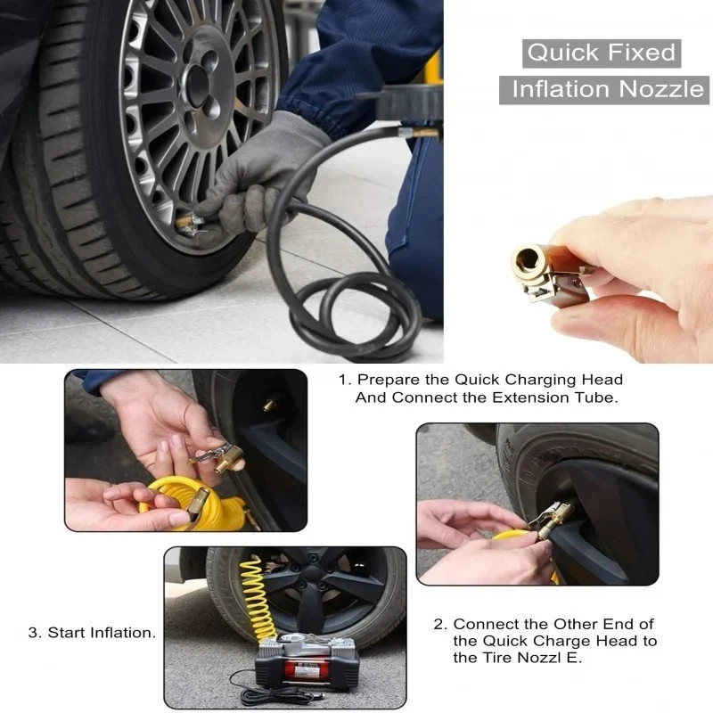 Heavy Duty Brass Tire Air Chuck Locking Quick Connect Inflator Hose Adapter 1PC✅